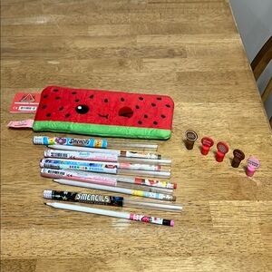 Smencil Watermelon Pencil Case Set - Red and Green